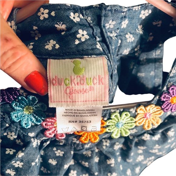 2T Duck Duck Goose ruffled dress with darling flower embellishments - Picture 3 of 4